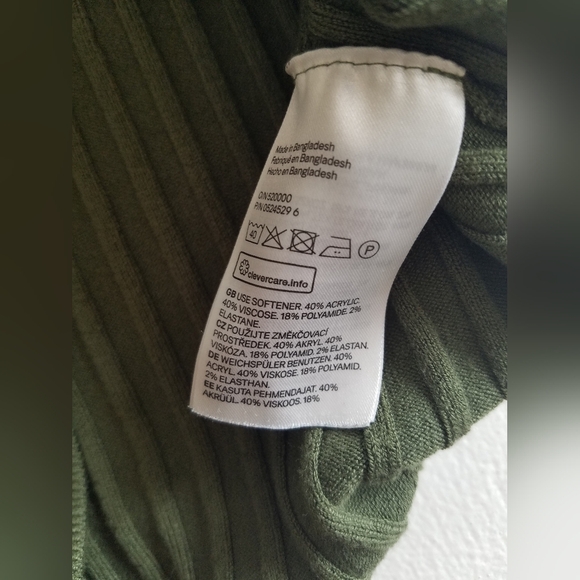 Lot 2 Bundle H&M Divided Ribbed Tank Tops Pink Green Size Medium - Picture 7 of 7